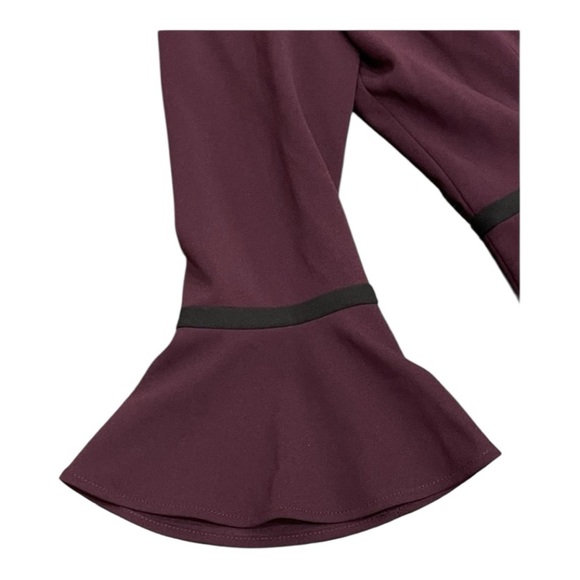 Calvin Klein Women’s Plum Bell Sleeve Black Piping Trim Sheath Dress Size 4 - Picture 6 of 7